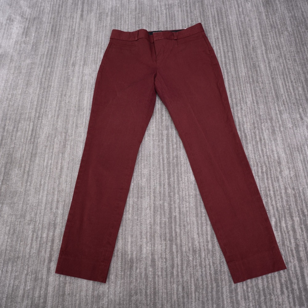 Banana Republic Jackson Fit Pants Womens 2 Burgundy Excellent Slim Straight Leg